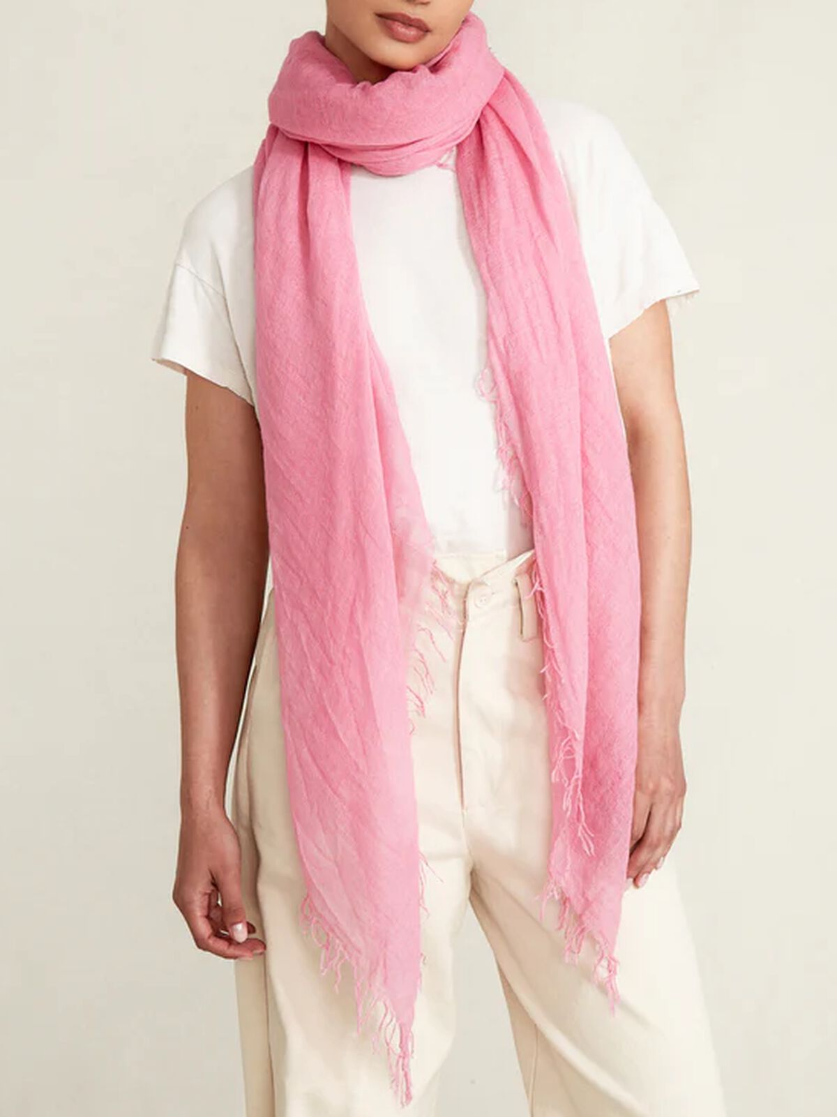 Chan Luu - Solid Scarf With Fringe Edges