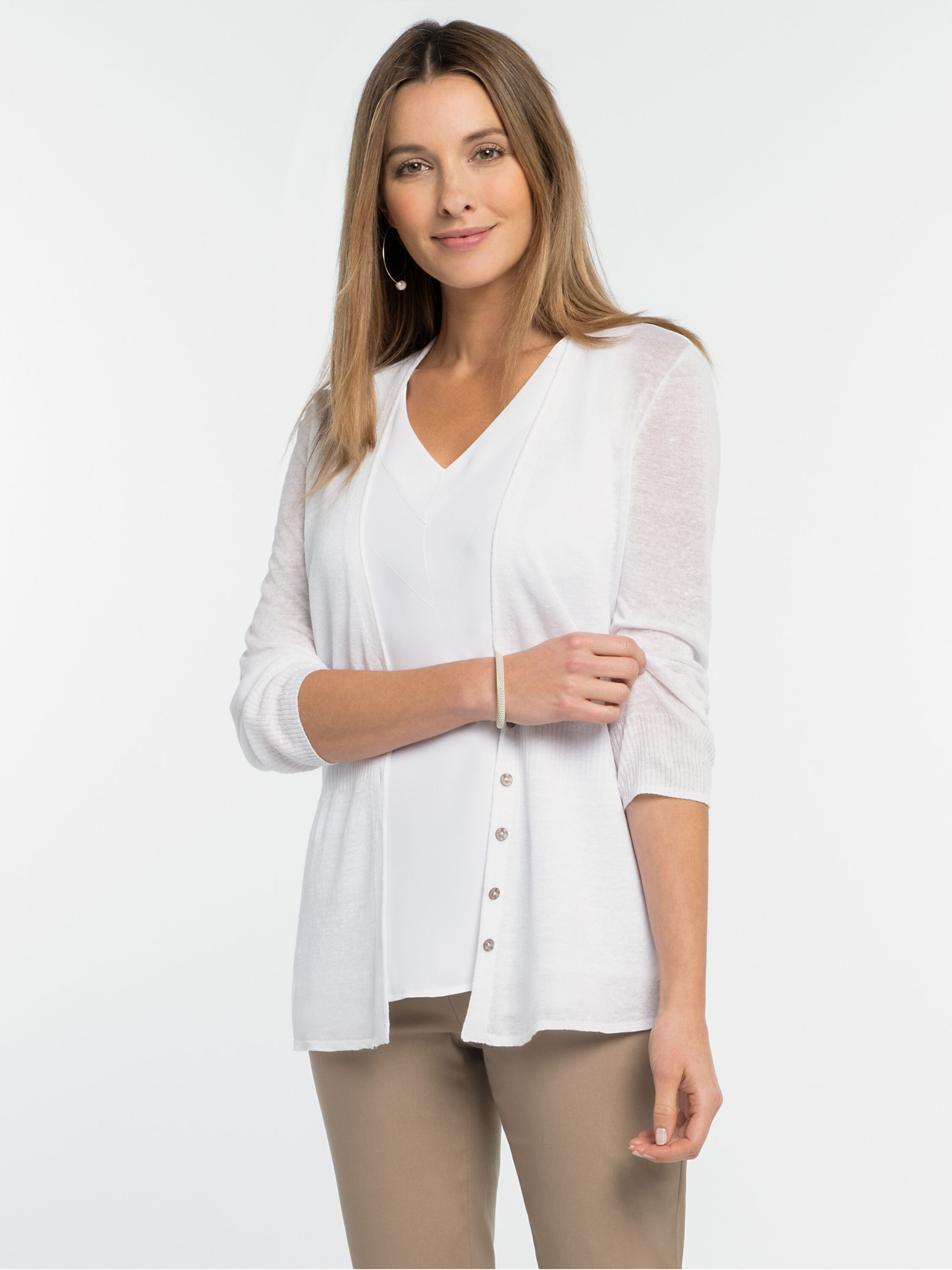 White lightweight cardigan top