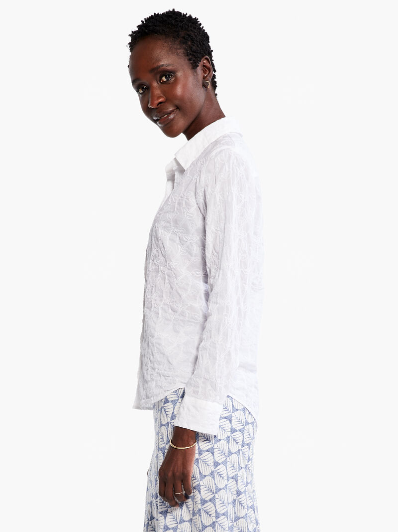 Woman Wears Embroidered Sky Shirt image number 1