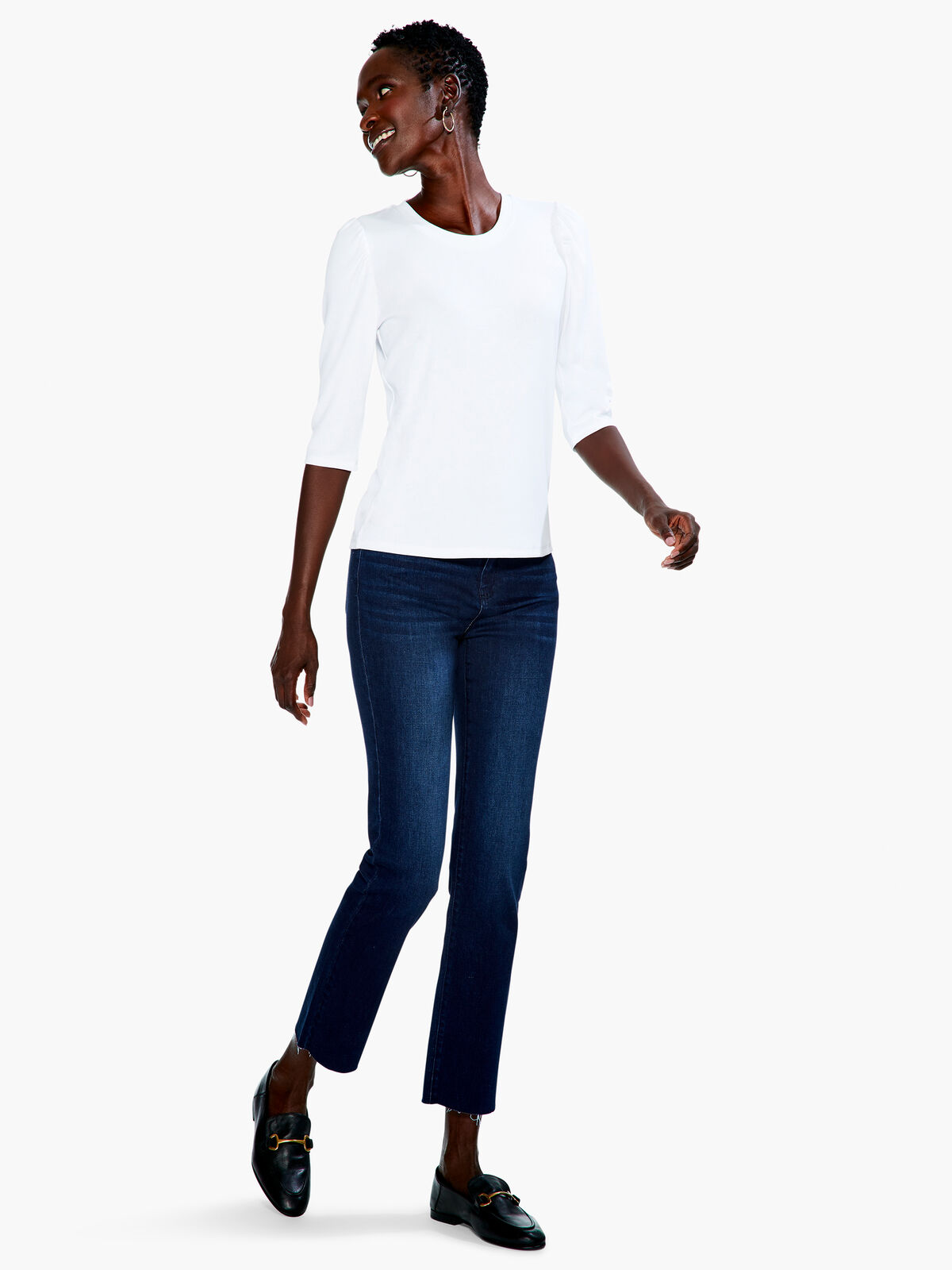 Drapey Rib Puff Sleeve Tee
