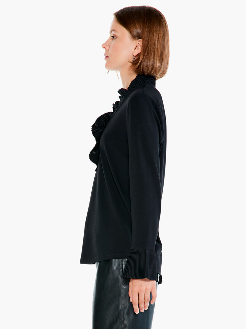 Woman Wears Ruffled Up Top image number 1