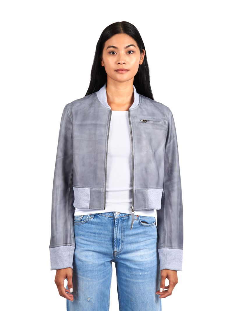Woman Wears JKT - Collins Burnished Leather Jacket image number 0