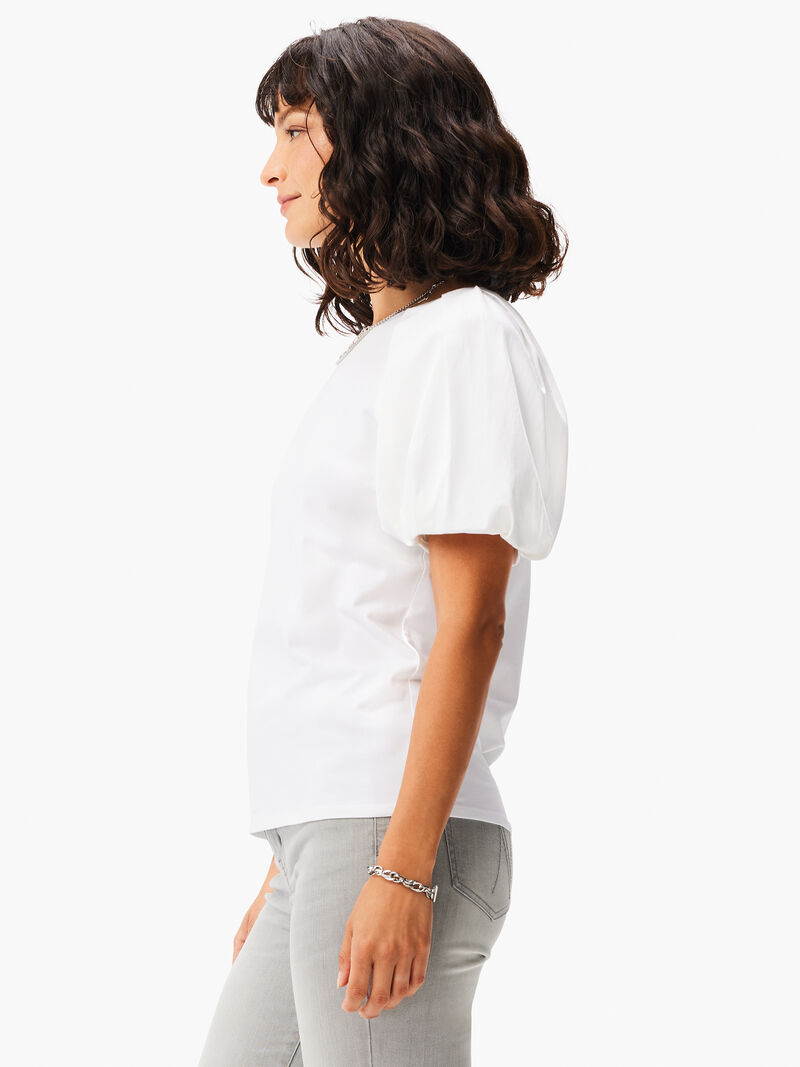 Woman Wears Mixed Media Statement Tee image number 1