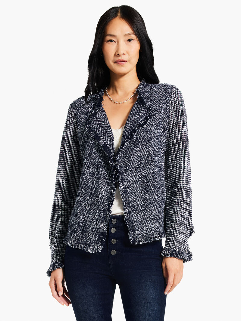 Fringe Mix Knit Jacket