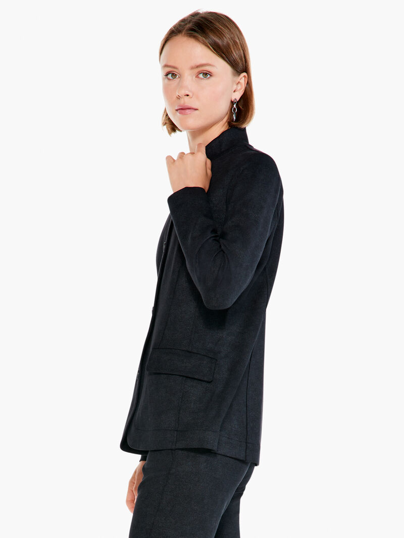 Woman Wears Sueded Foil Blazer image number 1