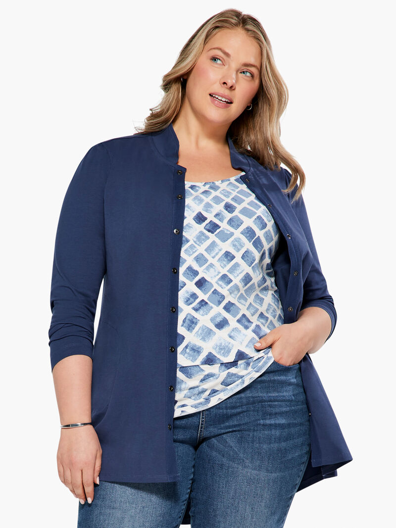 Woman Wears Snap Up Perfect Jacket image number 0