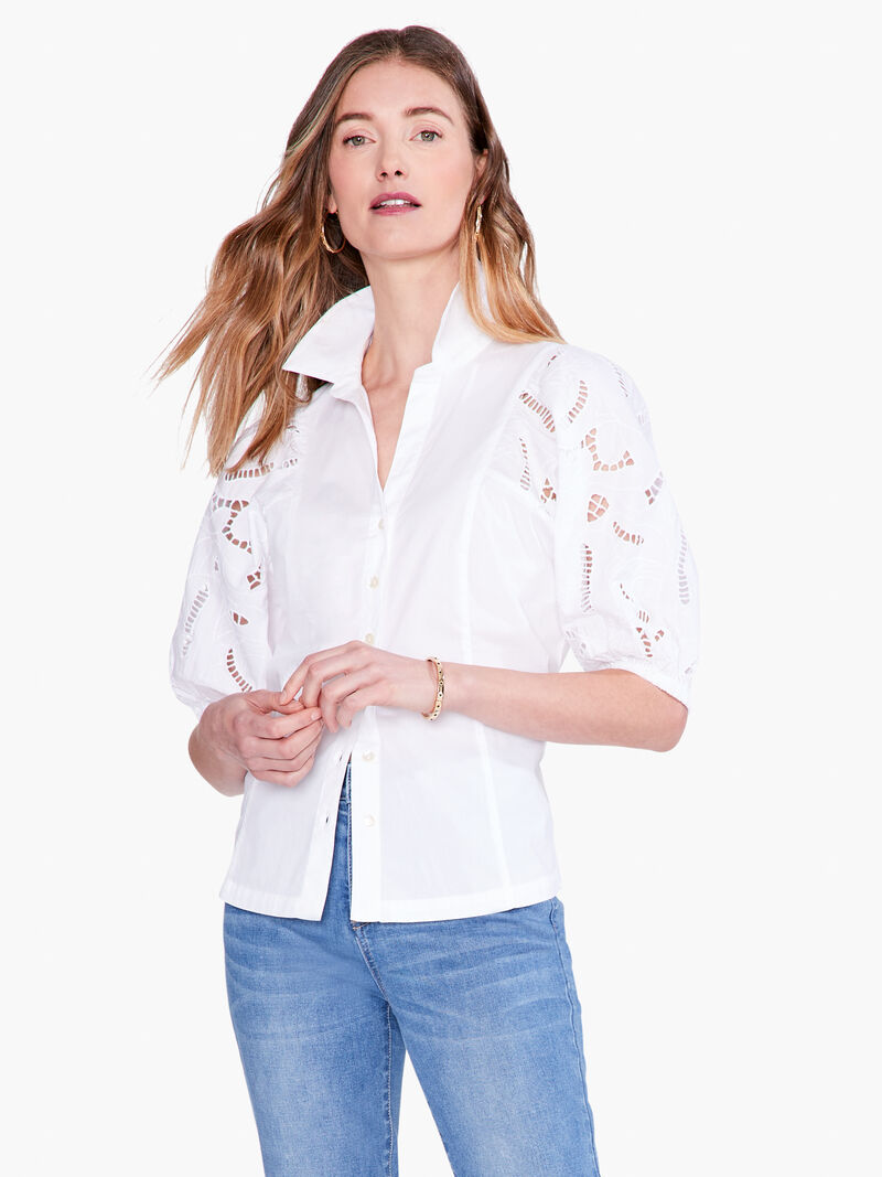 Eyelet Sleeves Shirt