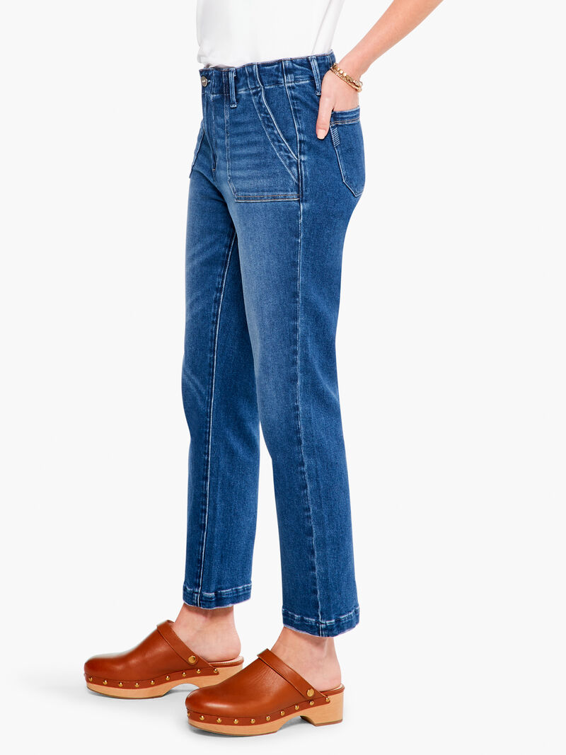 Woman Wears Paige Mayslie Straight Ankle Jean image number 1