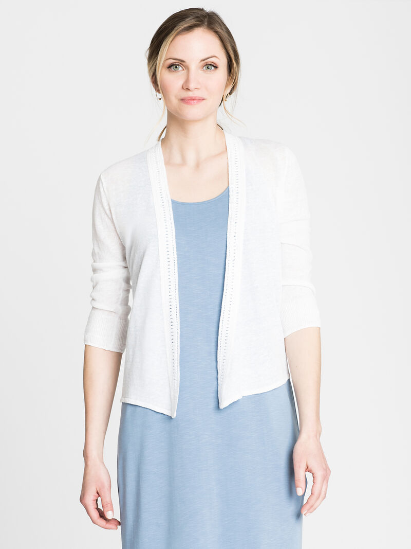 
                    Crochet Trim Cardigan