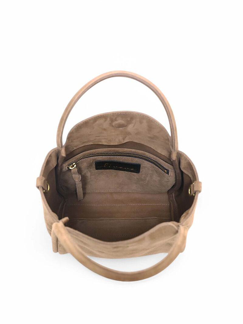Woman Wears Oliveve - Serena Suede Satchel Bag image number 2