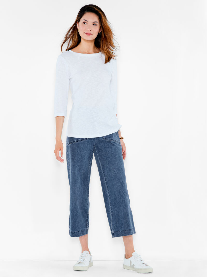 Woman Wears NZT 3/4 Sleeve Boat Tee image number 3