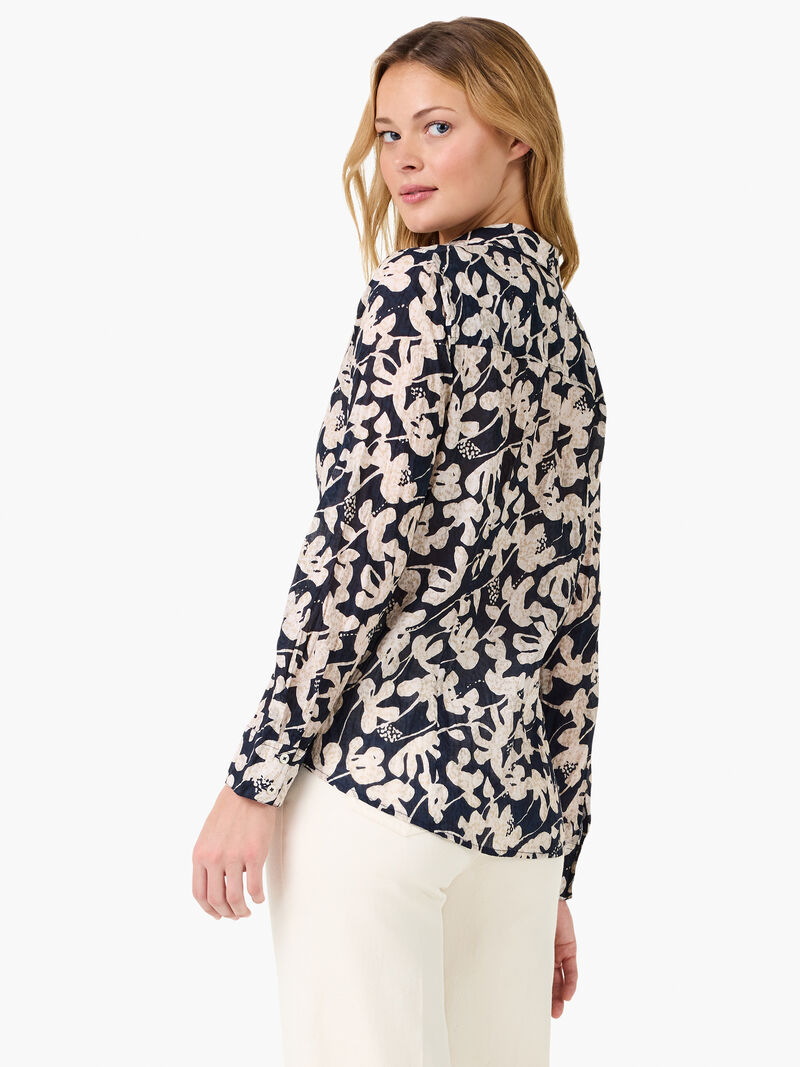 Woman Wears Water Lilies Crinkle Shirt image number 3