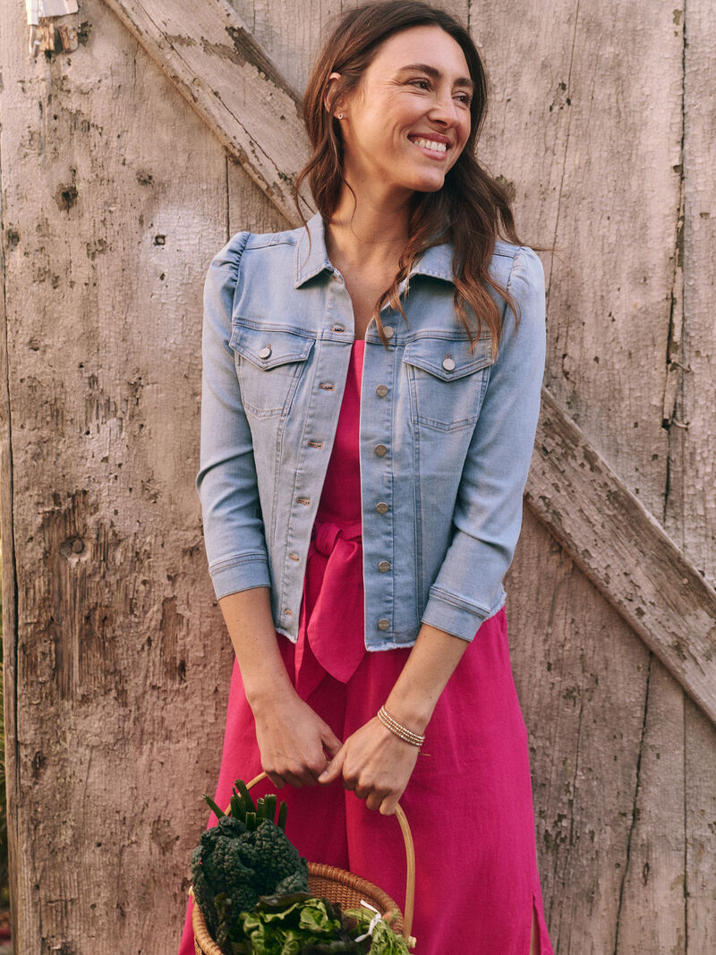 Woman Wears NZ Denim Femme Sleeve Denim Jacket image number 0