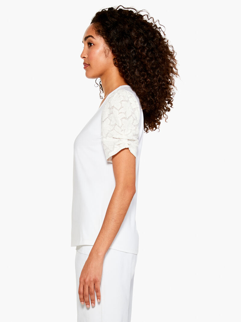 Woman Wears Petal Lace Tee image number 1