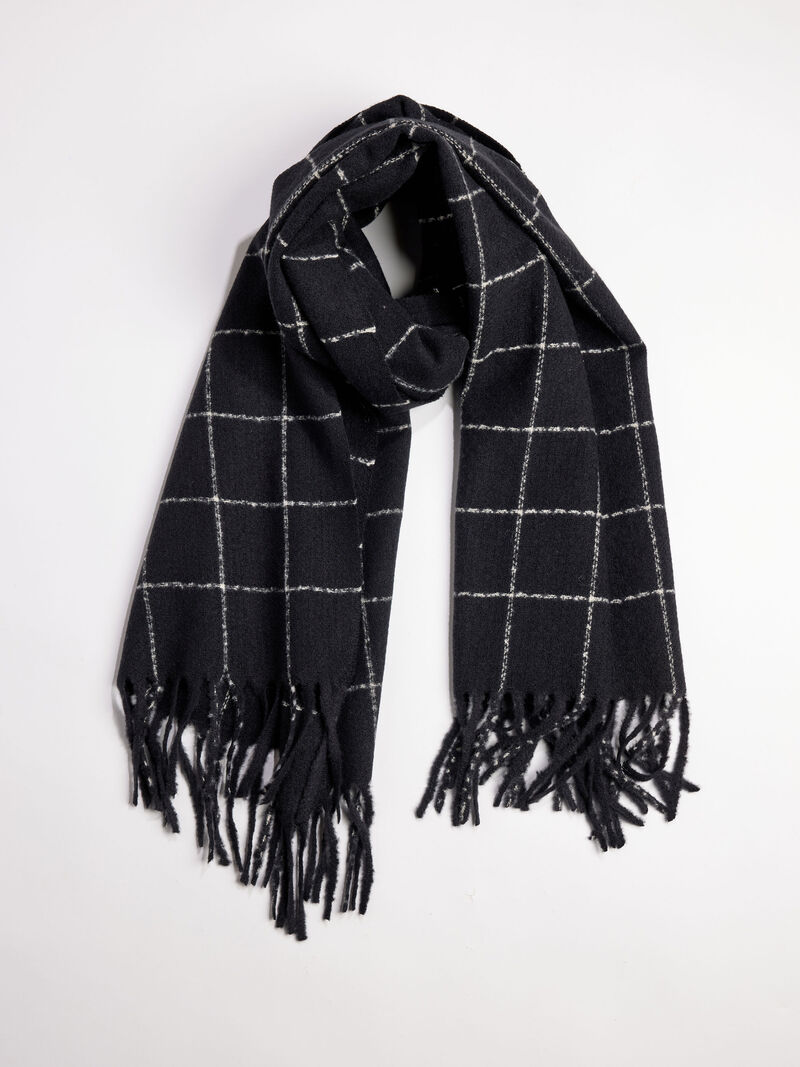 Woman Wears Hat Attack - Windowpane Scarf image number 0