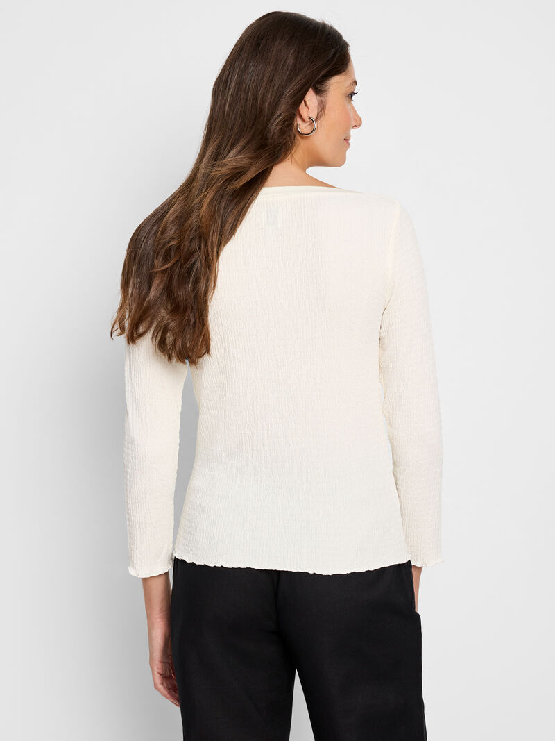 Woman Wears Bubble Knit Top image number 3