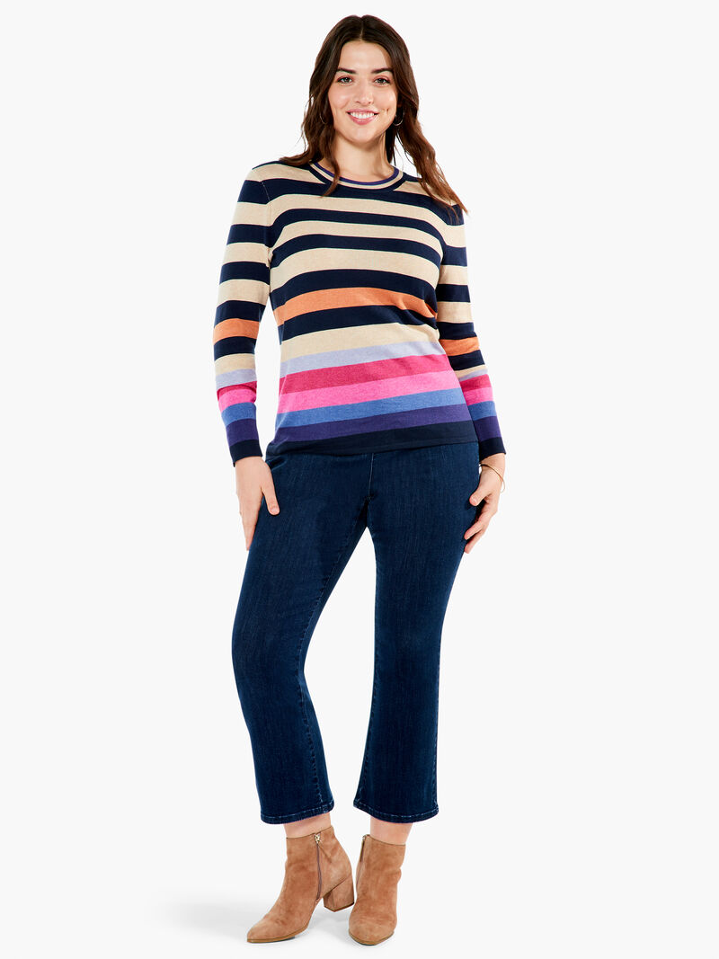 Woman Wears Jewel Stripes Vital Sweater image number 3