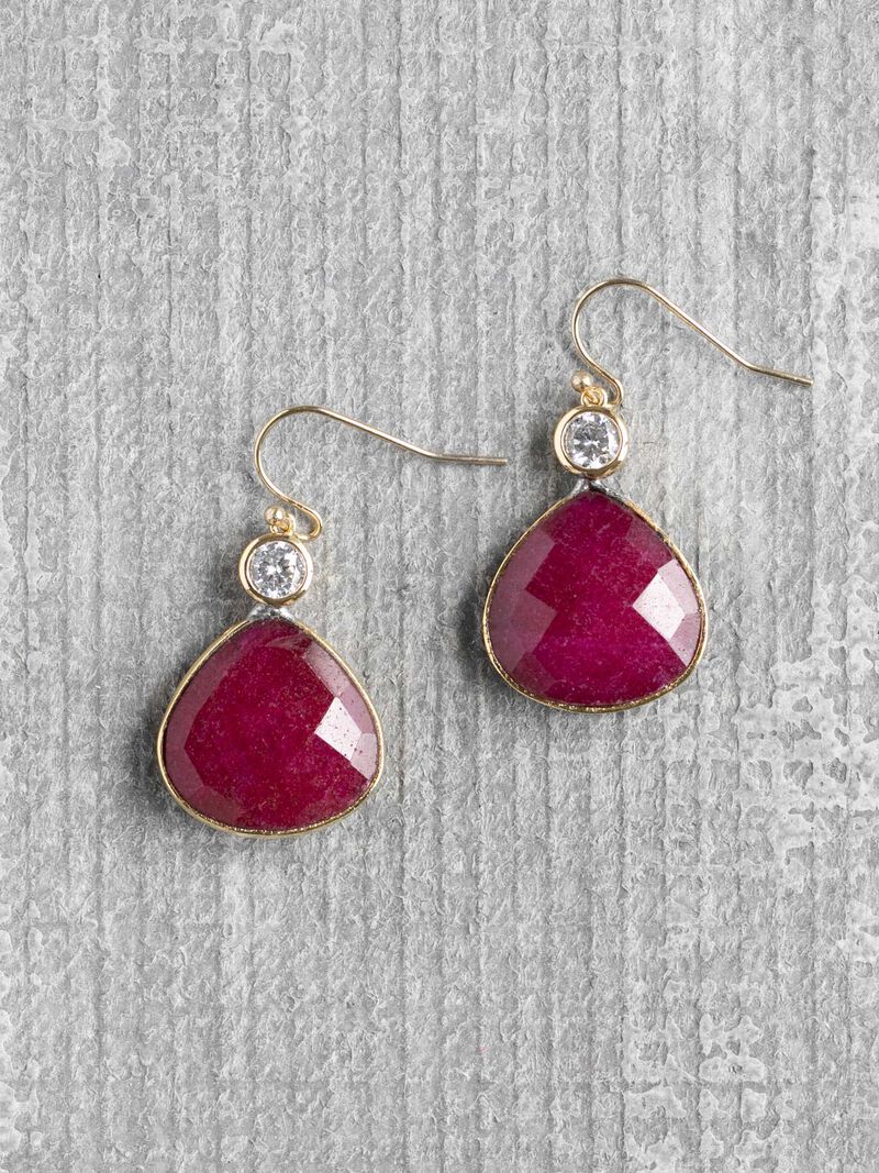 Woman Wears Nakamol Ruby Earring image number 0