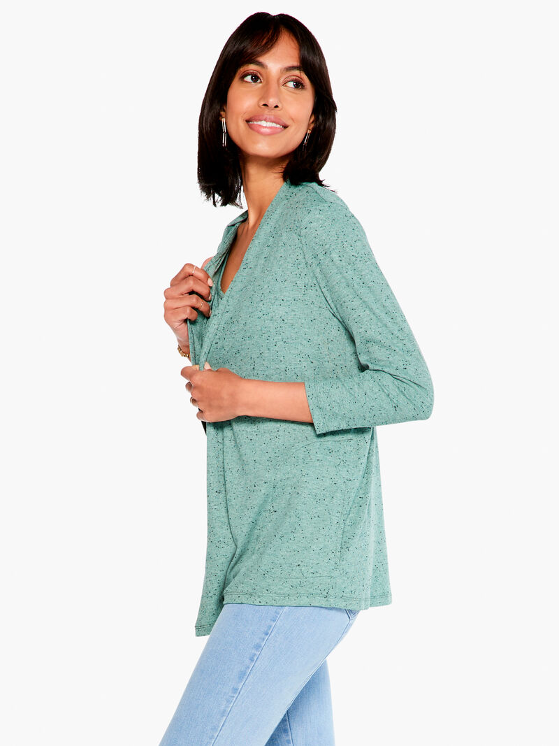 Woman Wears Pocket Drapey Rib Cardigan image number 1