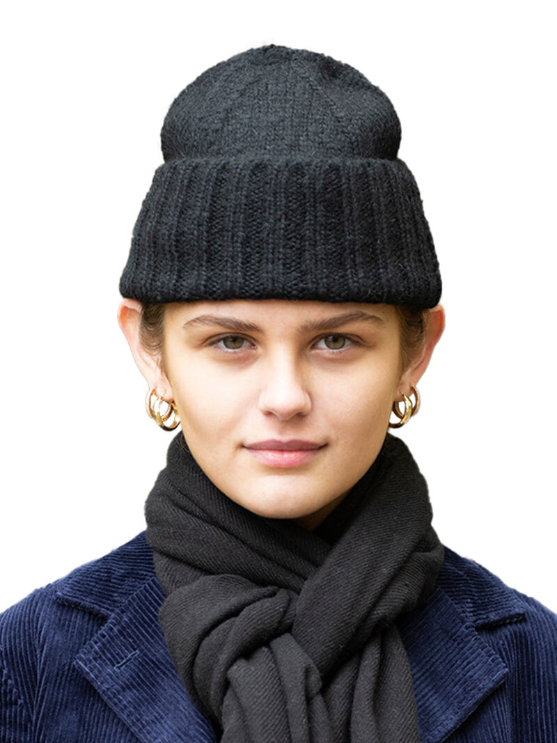 Woman Wears Meg Cohen - Hand Knit Flat Hat image number 0