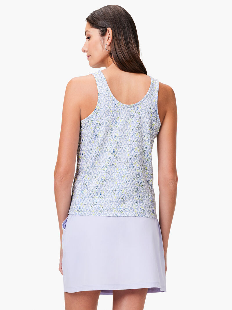 Woman Wears Abstract Kaleidoscope Flow Fit Tank image number 2
