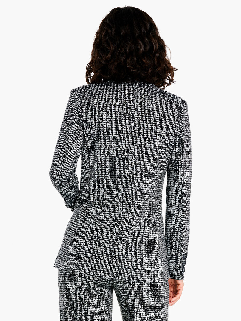 Woman Wears Etched Tweed Knit Blazer image number 2
