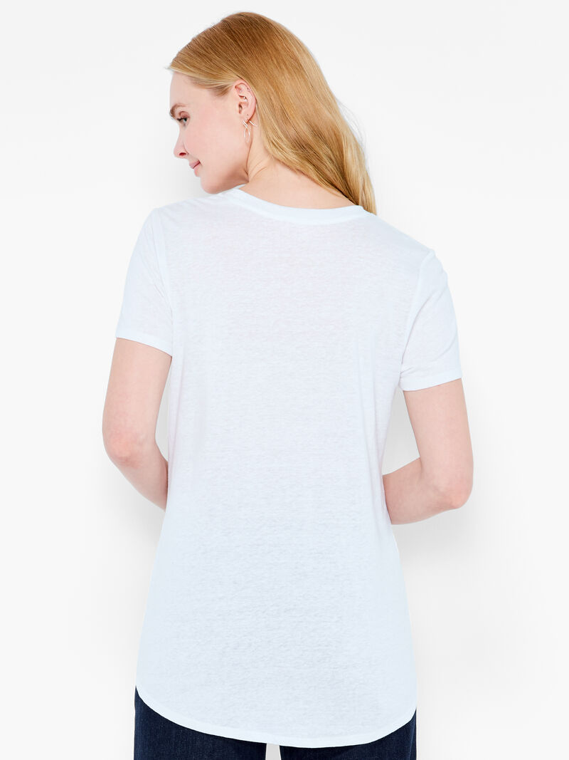 Woman Wears NZT Short Sleeve Shirt Tail Scoop Tee image number 2