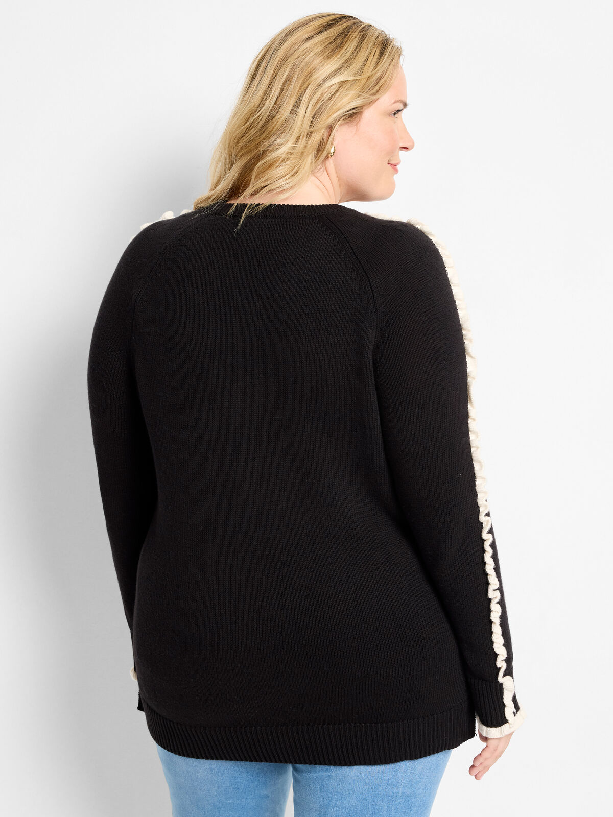 Ruffled Down Sweater