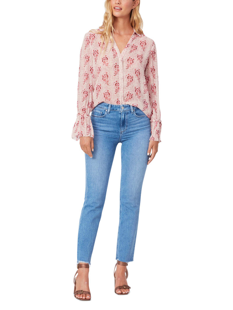 Woman Wears Paige - Cindy With Raw Hem Jean image number 3