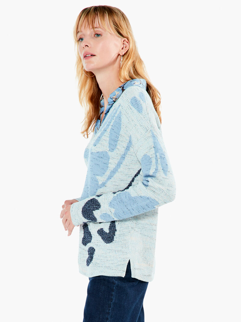 Woman Wears Breezy Leaves Sweater image number 2