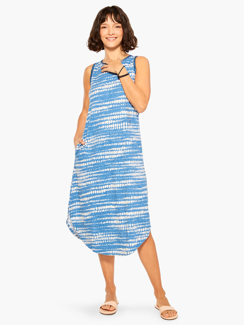Woman Wears NZT Dotty Lines Tank Dress image number 3