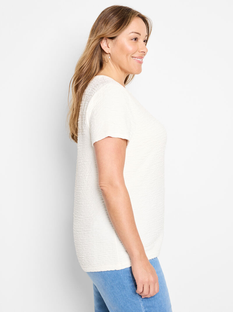 Woman Wears Textured Tee image number 2