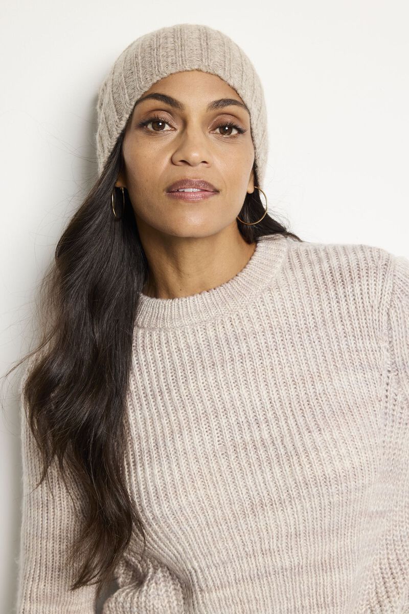 Woman Wears Meg Cohen - Hand Knit Flat Hat image number 0