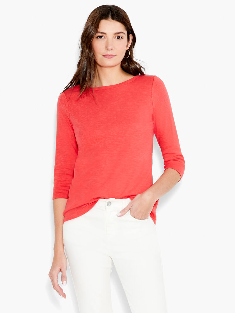 Woman Wears NZT 3/4 Sleeve Boat Tee image number 0