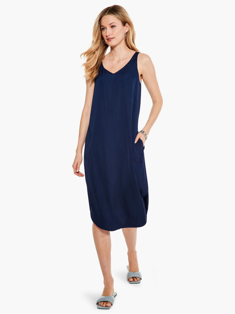 Woman Wears Soft Drape Dress image number 3