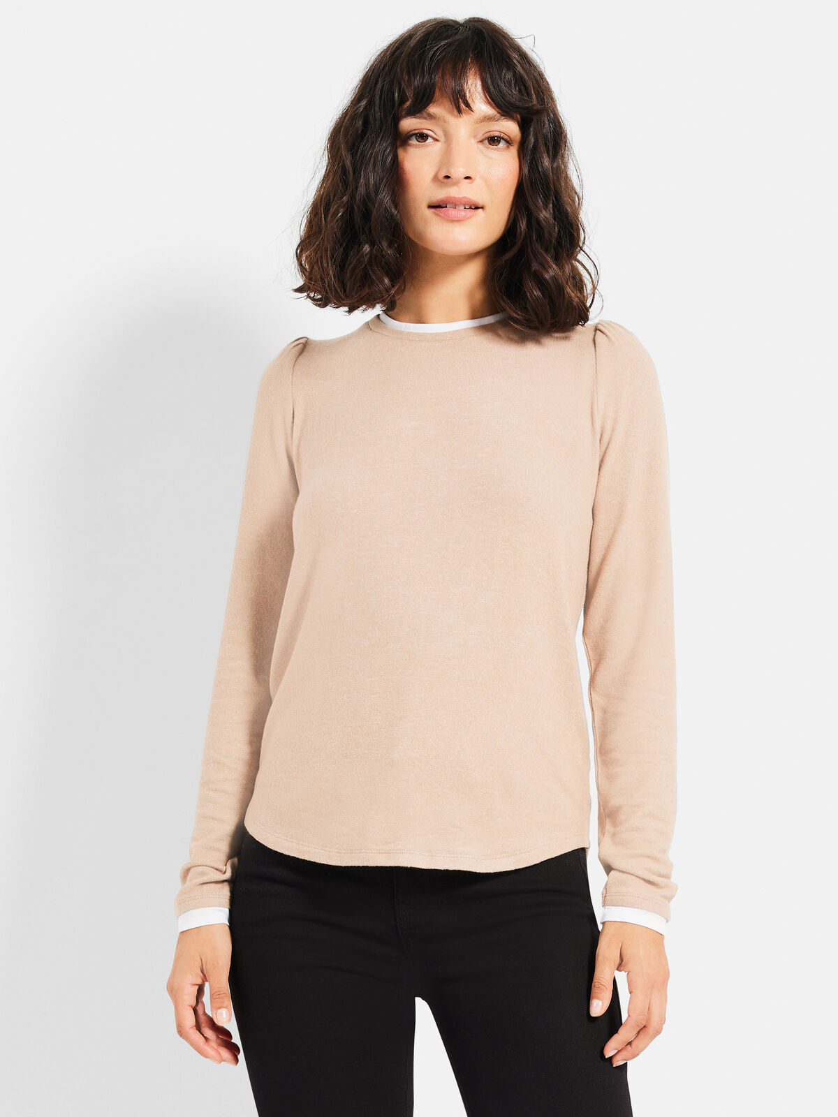 NZT Sweet Dreams Puff Shoulder Layered Top