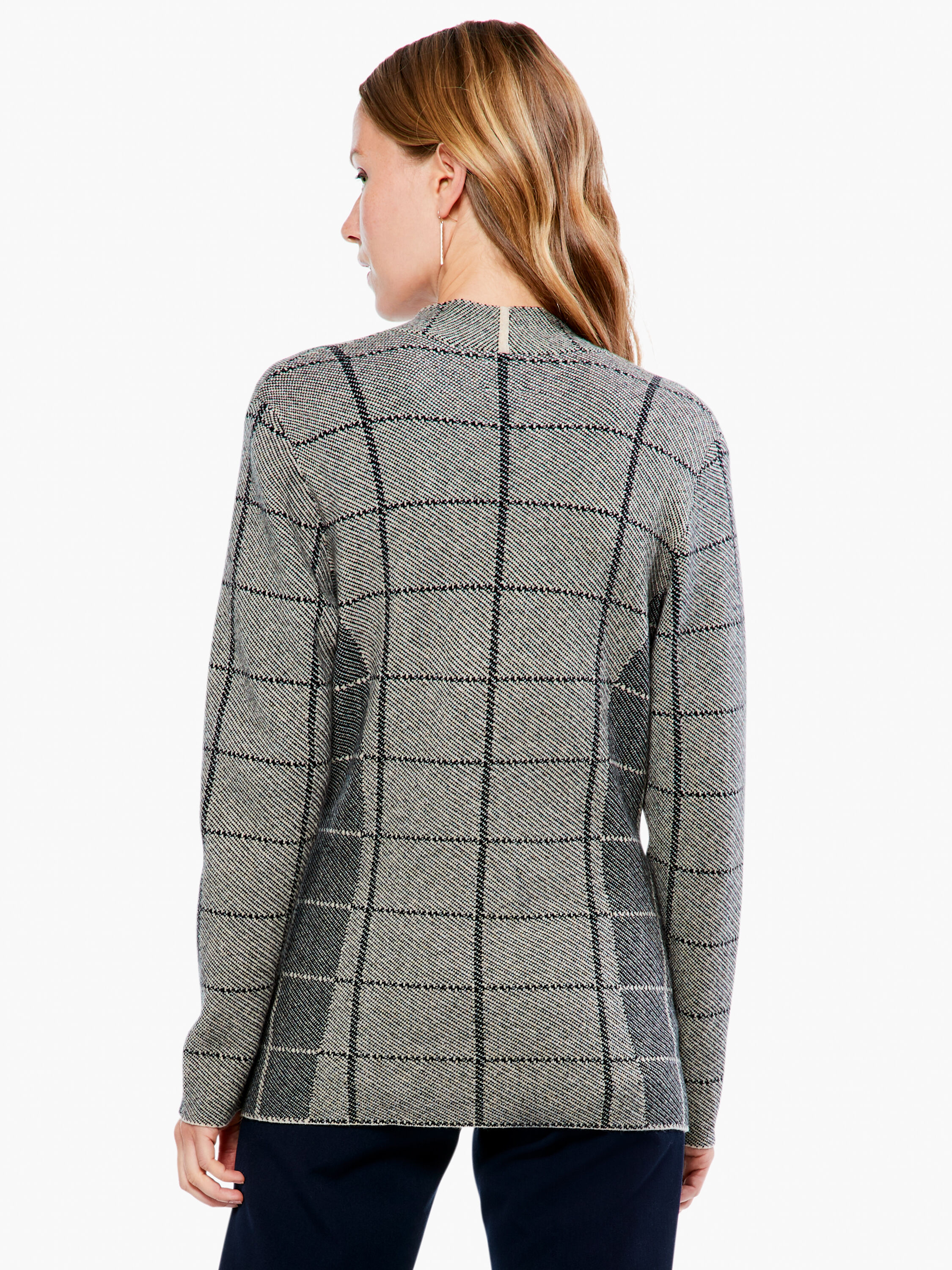 Plaid knit blazer hot sale