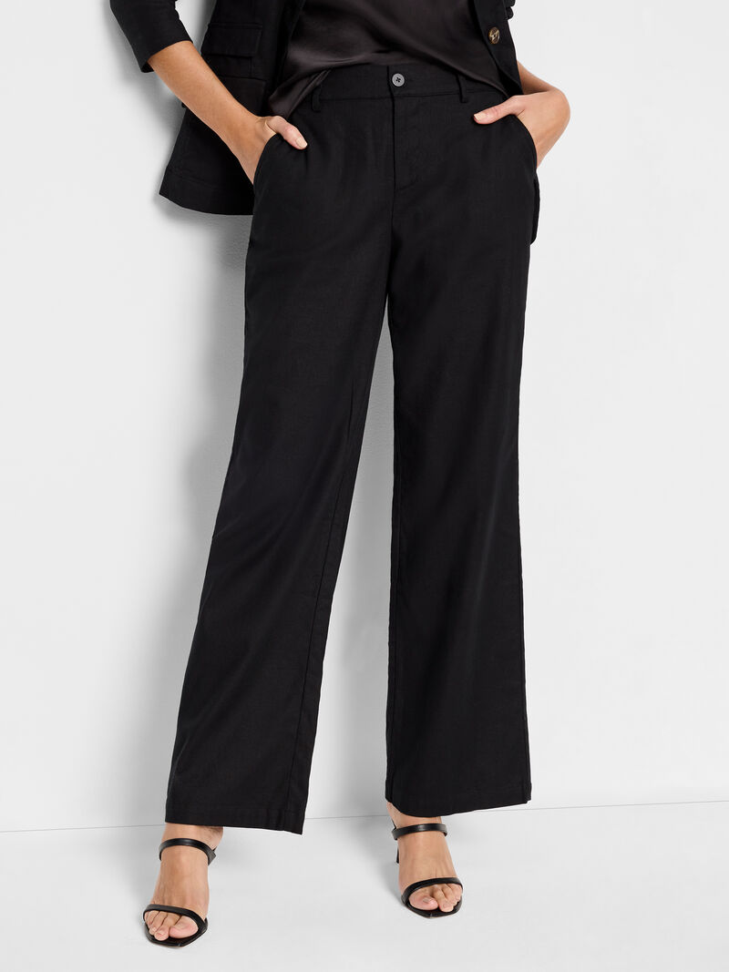 
                    31" Linen Cotton Eliot Wide-Leg Pant