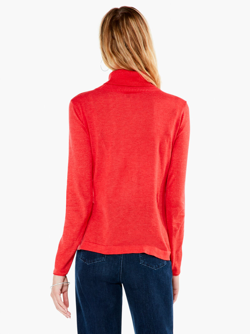 Woman Wears Turtleneck Sweater Tee image number 2