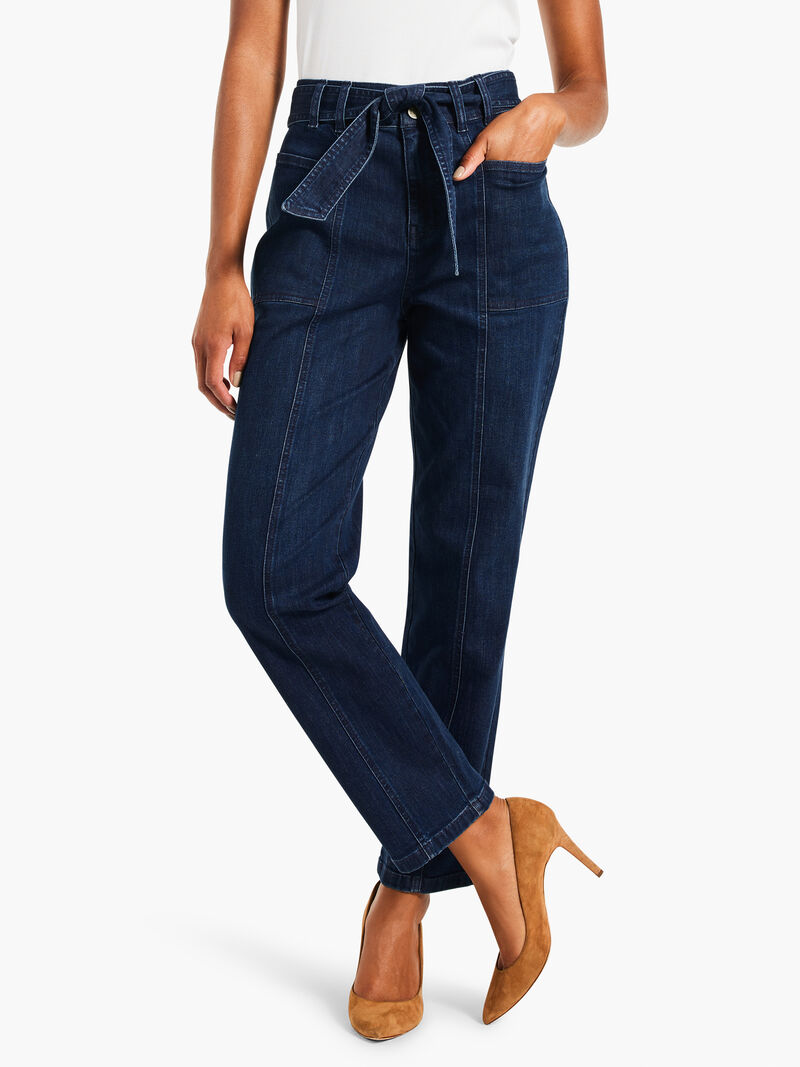 28" Belted Straight Ankle Jeans