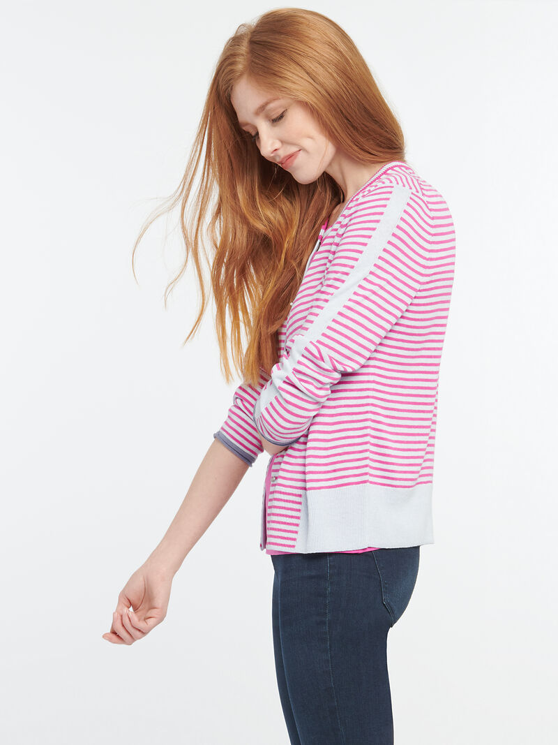 
                    Striped Toggle Cardigan