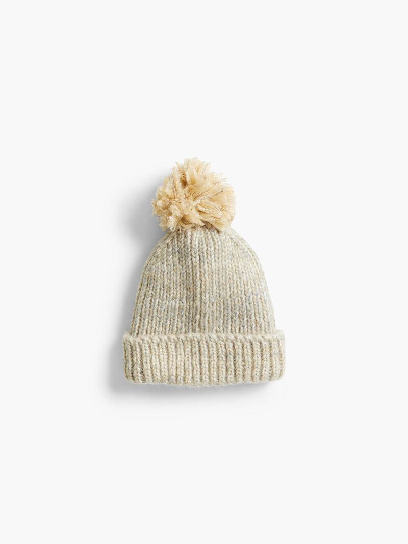 Woman Wears Lined Mélange Beanie image number 0