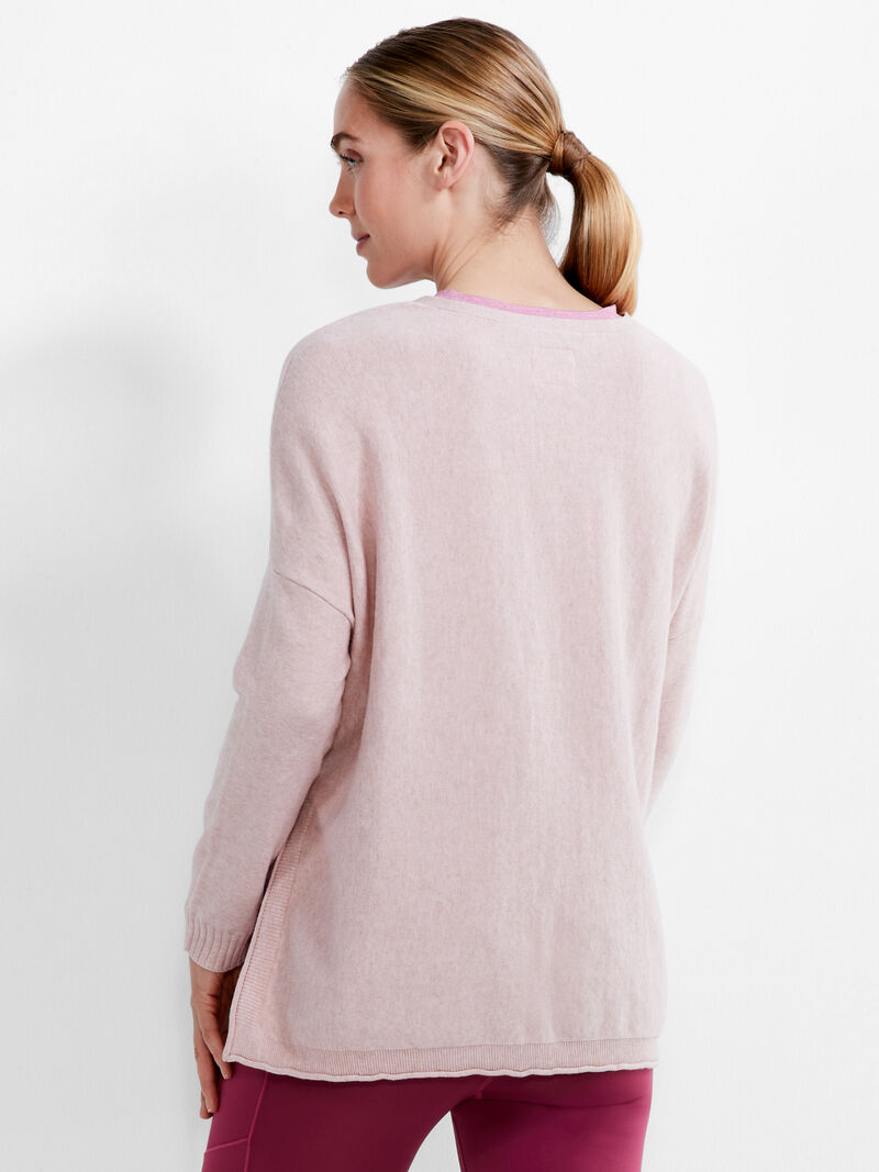 Woman Wears Cool Down Side Slit Sweater image number 2