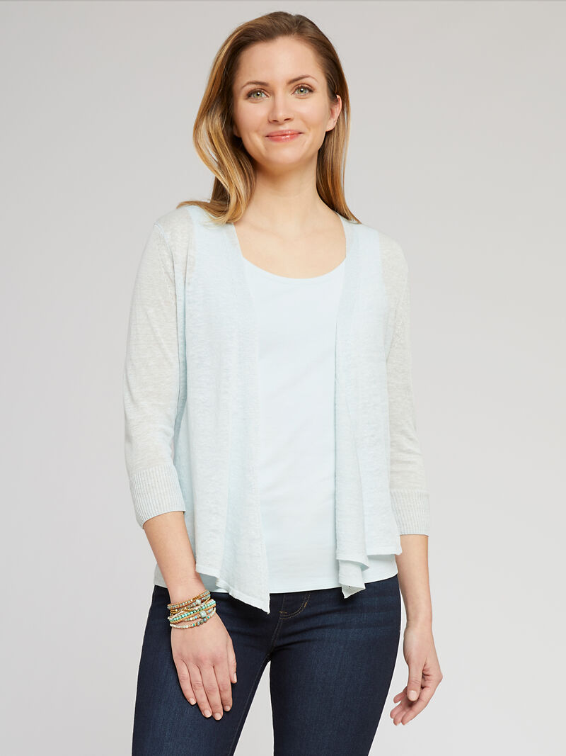 Woman Wears Lightweight 4-Way Cardigan image number 0