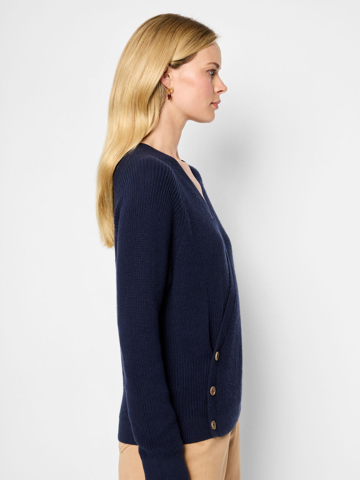 Shaker Stitch Wrap Sweater