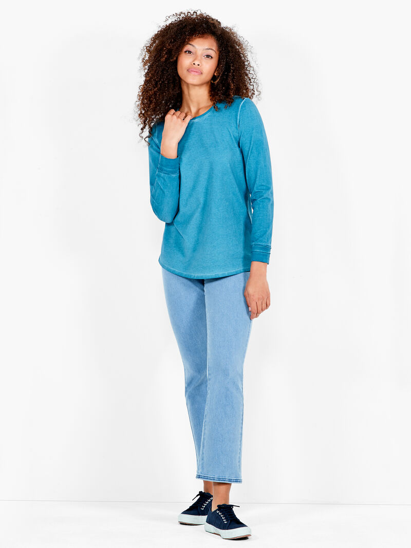 Woman Wears NZT Long Sleeve Crew Tee image number 3