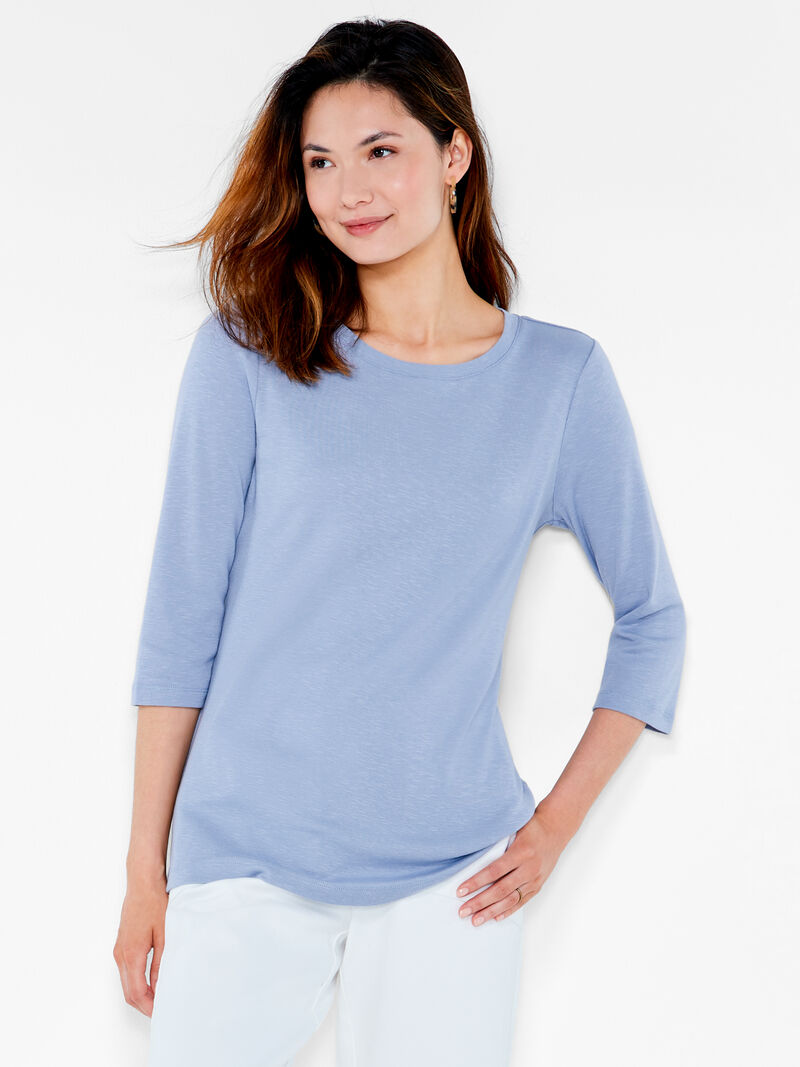 Woman Wears NZT 3/4 Sleeve Boat Tee image number 0