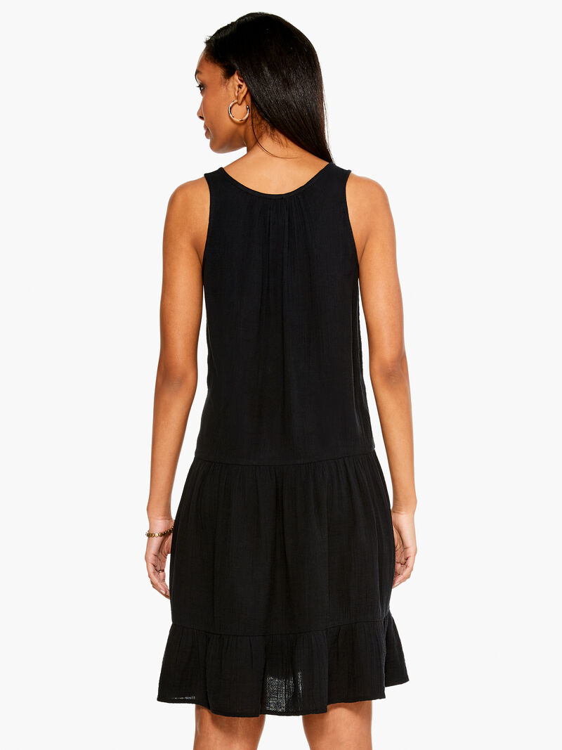Woman Wears Double Gauze Tiered Dress image number 3