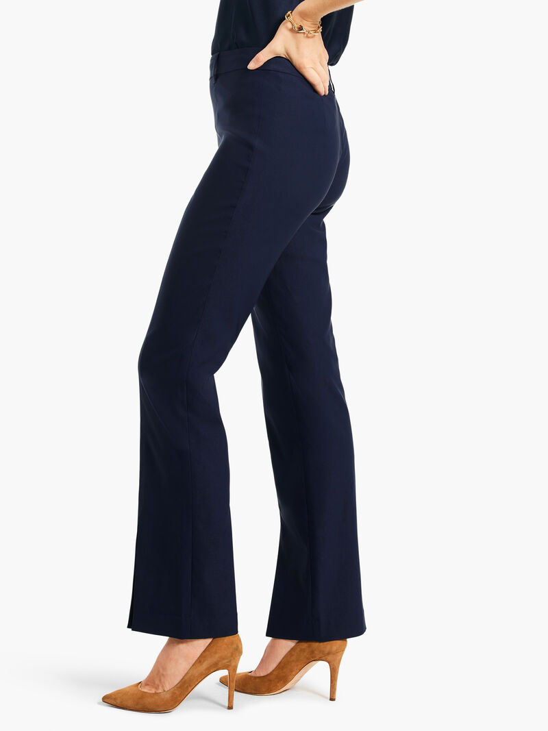 Woman Wears 31" Polished Wonderstretch Boot Cut Slit Pant image number 2