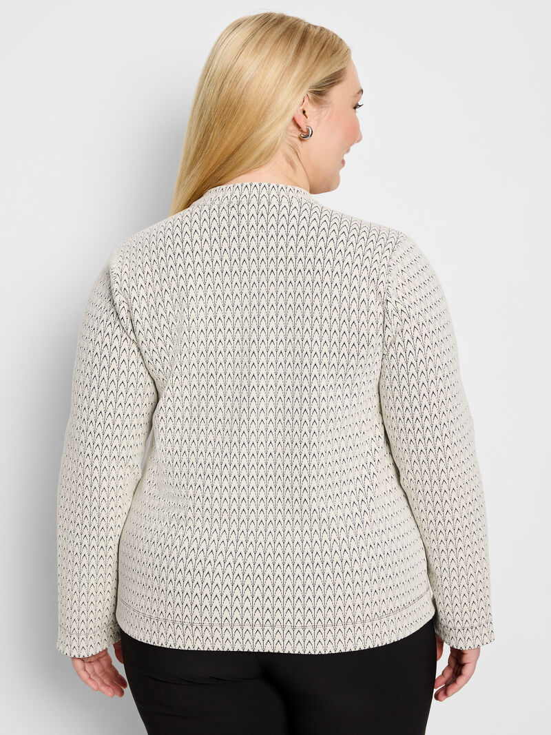 Woman Wears Subtle Swirl Knit Top image number 3